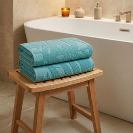 Mijolnir Pataya - Juego de toallas de baño Turquesa (2 piezas) de 70 x 140 cm